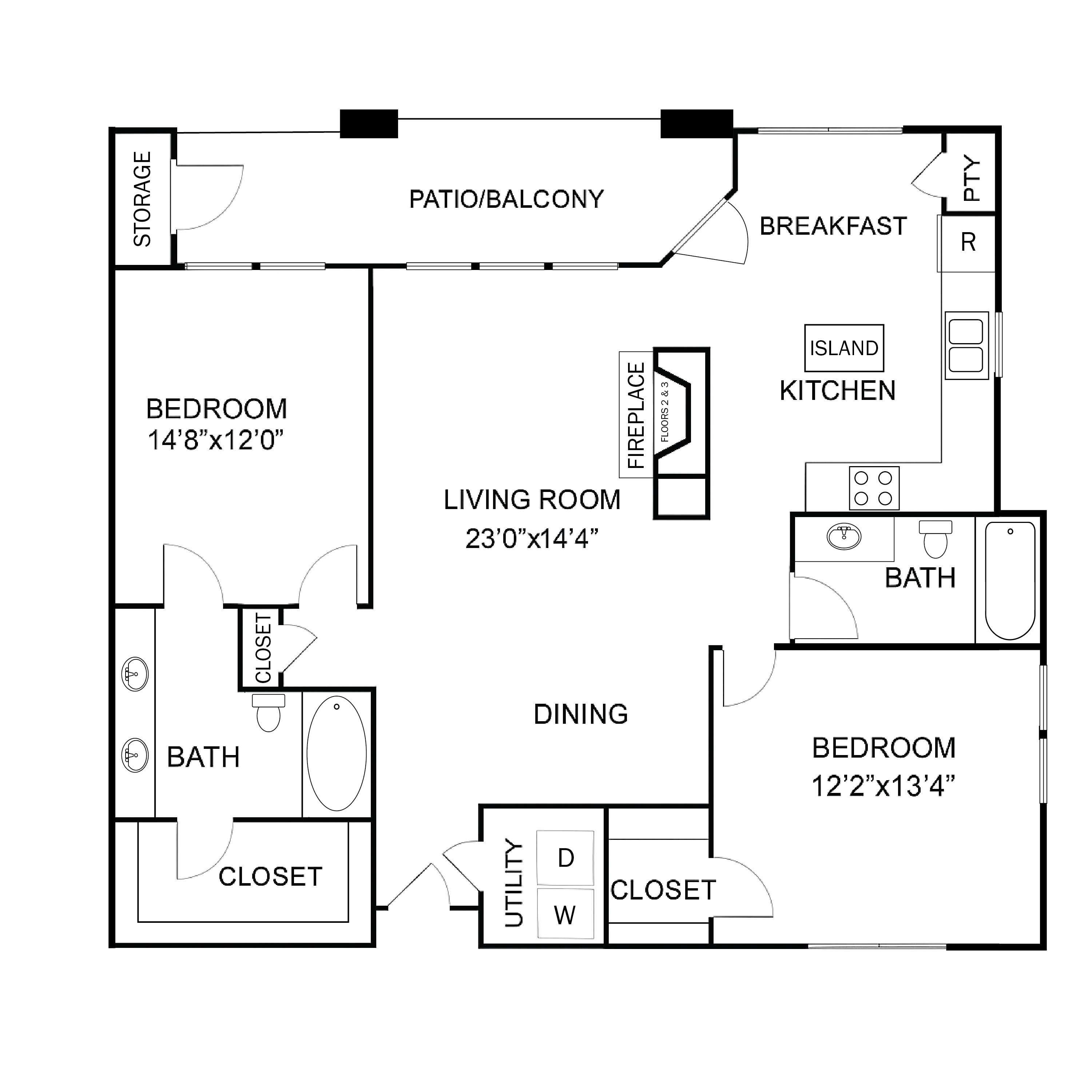 Floor plan layout diagram for 2F